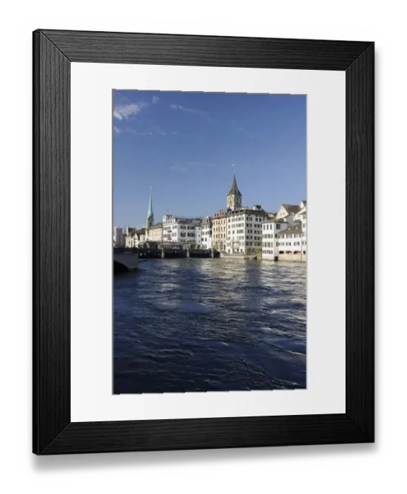 Framed Print : Limmatquai in the town centre, Zurich, Switzerland, Europe Framed Print : Limmatquai in the town centre, Zurich, Switzerland, Europe