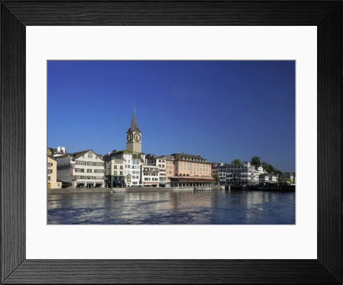 Framed Print : Limmatquai in the town centre, Zurich, Switzerland, Europe Framed Print : Limmatquai in the town centre, Zurich, Switzerland, Europe