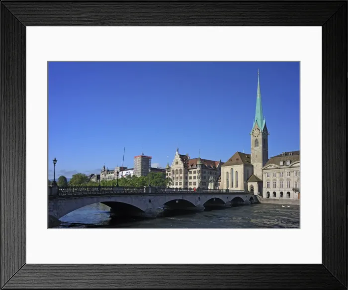 Framed Print : Limmatquai in the town centre, Zurich, Switzerland, Europe Framed Print : Limmatquai in the town centre, Zurich, Switzerland, Europe