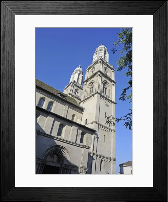 Framed Print : Grossmuenster church, Zurich, Switzerland, Europe