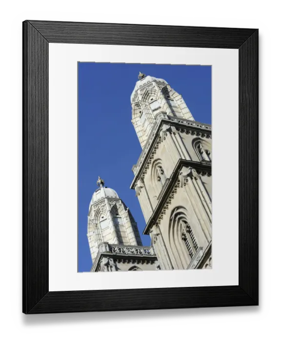 Framed Print : Grossmuenster church, Zurich, Switzerland, Europe Framed Print : Grossmuenster church, Zurich, Switzerland, Europe