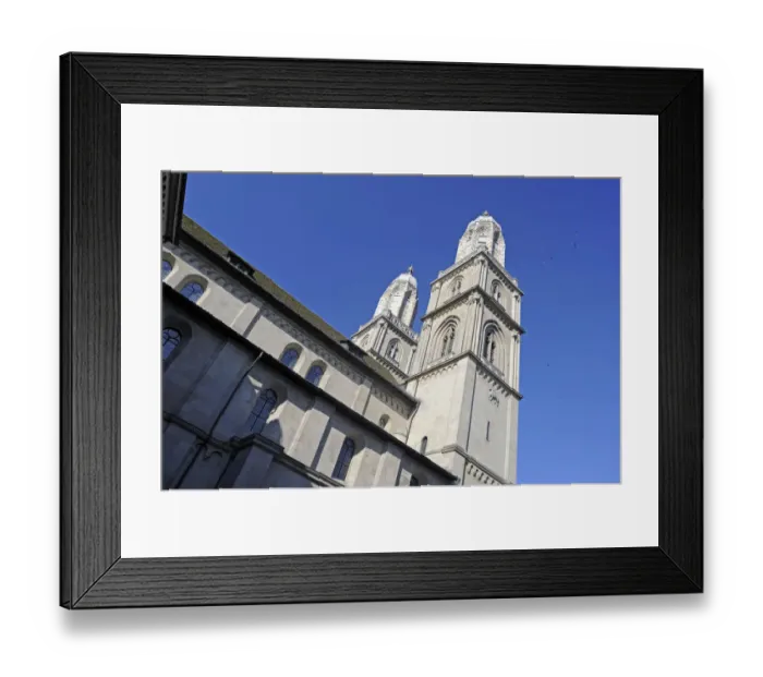 Framed Print : Grossmuenster church, Zurich, Switzerland, Europe