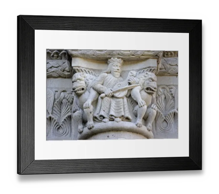 Framed Print : Architectural sculptures on the facade of the Grossmuenster church, Zurich, Switzerland, Europe Framed Print : Architectural sculptures on the facade of the Grossmuenster church, Zurich, Switzerland, Europe