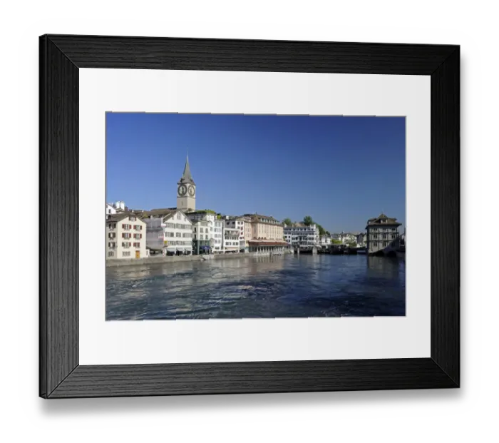 Framed Print : Limmatquai, Zurich, Switzerland, Europe Framed Print : Limmatquai, Zurich, Switzerland, Europe