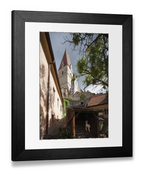 Framed Print : Wehrkirche fortified church, Weissenkirchen in the Wachau, Waldviertel, Lower Austria, Austria, Europe