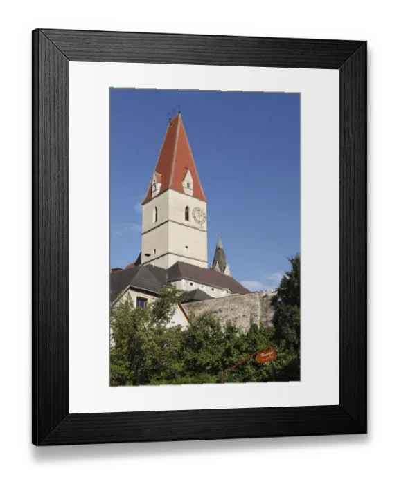 Framed Print : Wehrkirche fortified church, Weissenkirchen in the Wachau, Waldviertel, Lower Austria, Austria, Europe