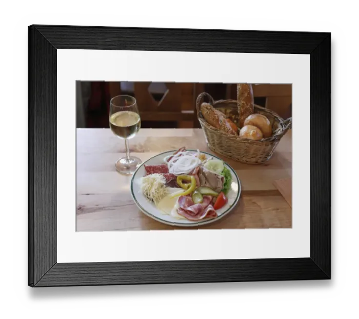 Framed Print : Hauerjause, snack with bread, meat and wine, Wachau, Waldviertel, Lower Austria, Austria, Europe Framed Print : Hauerjause, snack with bread, meat and wine, Wachau, Waldviertel, Lower Austria, Austria, Europe