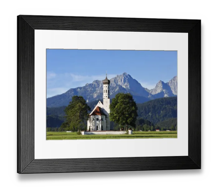 Framed Print : Church of St. Coloman or Colomanskirche, Schwangau, in front of the Tannheimer Mountains, Ostallgaeu, Allgaeu, Schwaben, Bavaria, Germany, Europe Framed Print : Church of St. Coloman or Colomanskirche, Schwangau, in front of the Tannheimer Mountains, Ostallgaeu, Allgaeu, Schwaben, Bavaria, Germany, Europe