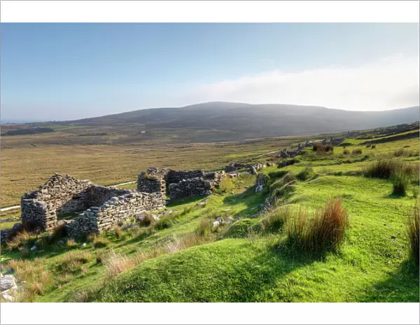 Deserted village of Slievemore, Achill Island, County Mayo, Connacht province, Republic of Ireland, Europe