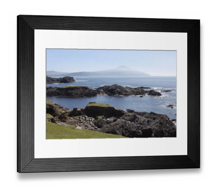 Framed Print : Rocky coast in the south of Achill Island, County Mayo, Connacht province, Republic of Ireland, Europe