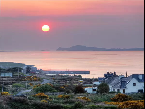 Cleggan at sunset, Connemara, County Galway, Republic of Ireland, Europe
