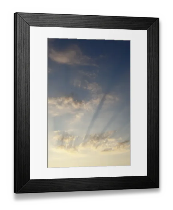 Framed Print : Sun rays in the cloudy sky, Ireland, Europe Framed Print : Sun rays in the cloudy sky, Ireland, Europe