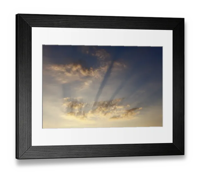 Framed Print : Sun rays in the cloudy sky, Ireland, Europe Framed Print : Sun rays in the cloudy sky, Ireland, Europe