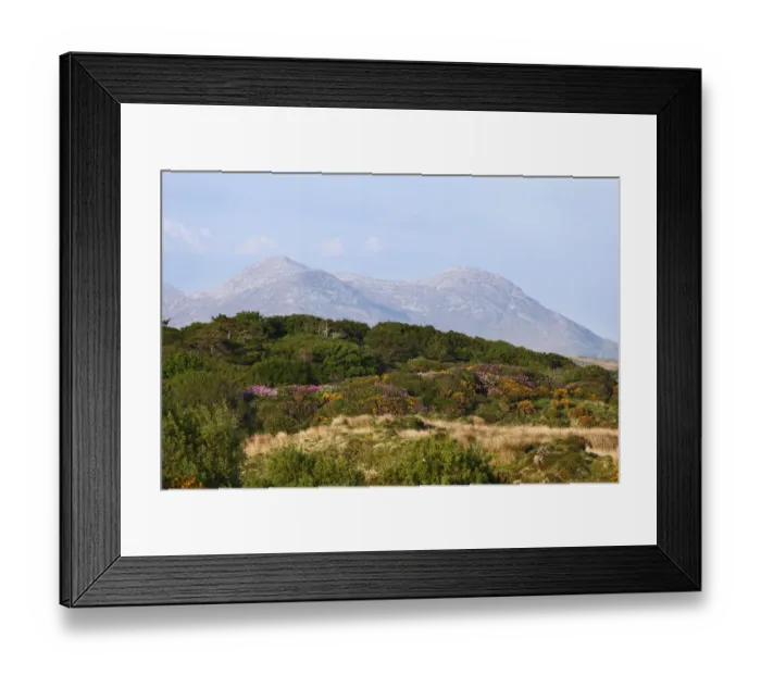 Framed Print : Twelve Pins, view from Bellanaboy, Connemara, County Galway, Republic of Ireland, Europe Framed Print : Twelve Pins, view from Bellanaboy, Connemara, County Galway, Republic of Ireland, Europe