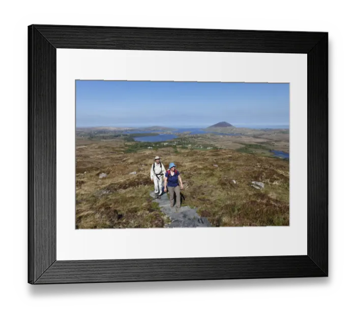 Framed Print : Hikers climbing to Diamond Hill, Connemara National Park, County Galway, Republic of Ireland, Europe Framed Print : Hikers climbing to Diamond Hill, Connemara National Park, County Galway, Republic of Ireland, Europe