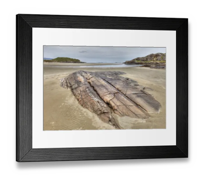 Framed Print : Rock in sandy beach, Lettergesh East, Connemara, County Galway, Republic of Ireland, Europe Framed Print : Rock in sandy beach, Lettergesh East, Connemara, County Galway, Republic of Ireland, Europe