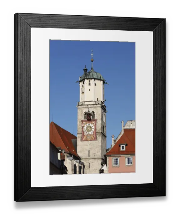 Framed Print : Steeple of the church of St. Martin, Memmingen, Unterallgaeu, Allgaeu region, Schwaben, Bavaria, Germany, Europe Framed Print : Steeple of the church of St. Martin, Memmingen, Unterallgaeu, Allgaeu region, Schwaben, Bavaria, Germany, Europe