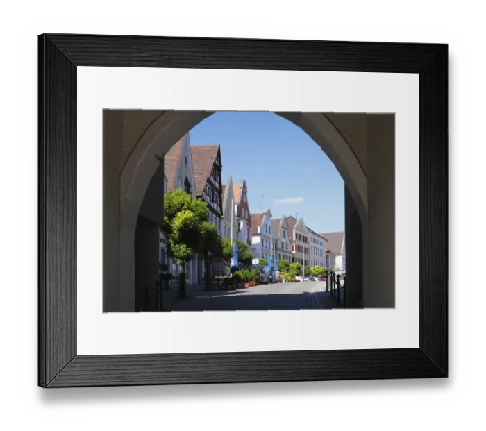 Framed Print : View through the Unteres Tor gate on the marketplace, Guenzburg, Donauried region, Swabia, Bavaria, Germany, Europe Framed Print : View through the Unteres Tor gate on the marketplace, Guenzburg, Donauried region, Swabia, Bavaria, Germany, Europe