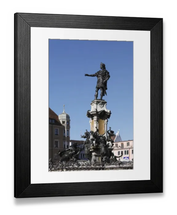 Framed Print : Augustusbrunnen fountain on the town hall square, Augsburg, Schwaben, Bavaria, Germany, Europe Framed Print : Augustusbrunnen fountain on the town hall square, Augsburg, Schwaben, Bavaria, Germany, Europe
