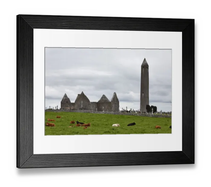 Framed Print : Ruins of Kilmacduagh Monastery, County Galway, Ireland, Europe
