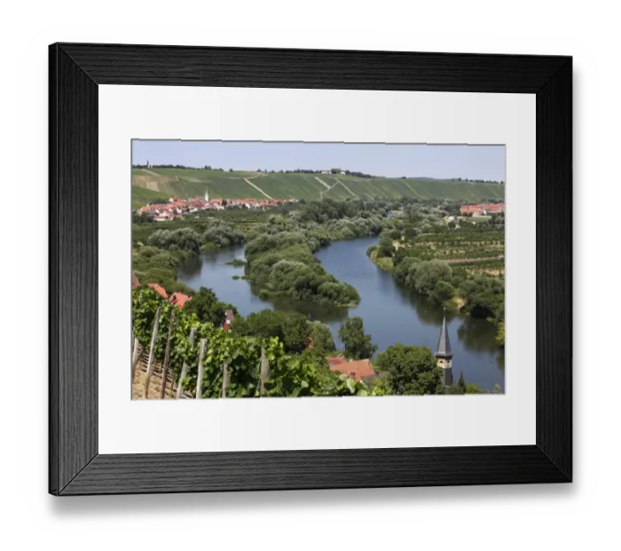 Framed Print : Towns of Koehler, front, Escherndorf, left and Nordheim am Main, Mainschleife, loop in the Main River, Mainfranken, Lower Franconia, Franconia, Bavaria, Germany, Europe Framed Print : Towns of Koehler, front, Escherndorf, left and Nordheim am Main, Mainschleife, loop in the Main River, Mainfranken, Lower Franconia, Franconia, Bavaria, Germany, Europe