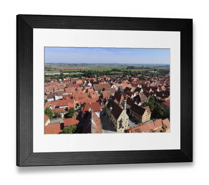 Framed Print : View from the tower of the Daniel or St. -Georgs-Kirche church to the north, town hall, Noerdlingen, Swabia, Bavaria, Germany, Europe Framed Print : View from the tower of the Daniel or St. -Georgs-Kirche church to the north, town hall, Noerdlingen, Swabia, Bavaria, Germany, Europe