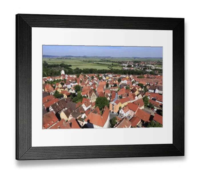 Framed Print : View from the tower of the Daniel or St. -Georgs-Kirche church to the northwest, Noerdlingen, Swabia, Bavaria, Germany, Europe Framed Print : View from the tower of the Daniel or St. -Georgs-Kirche church to the northwest, Noerdlingen, Swabia, Bavaria, Germany, Europe