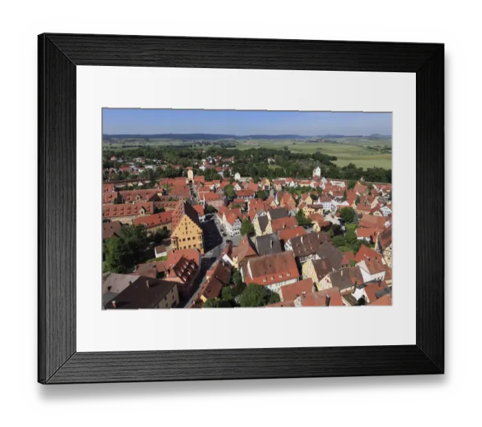 Framed Print : View from the tower of the Daniel or St. -Georgs-Kirche church to the west, Noerdlingen, Swabia, Bavaria, Germany, Europe Framed Print : View from the tower of the Daniel or St. -Georgs-Kirche church to the west, Noerdlingen, Swabia, Bavaria, Germany, Europe