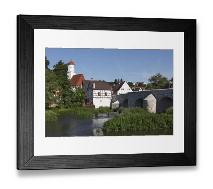 Framed Print : Bridge over the Woernitz river, Harburg, Schwaben, Bavaria, Germany, Europe Framed Print : Bridge over the Woernitz river, Harburg, Schwaben, Bavaria, Germany, Europe