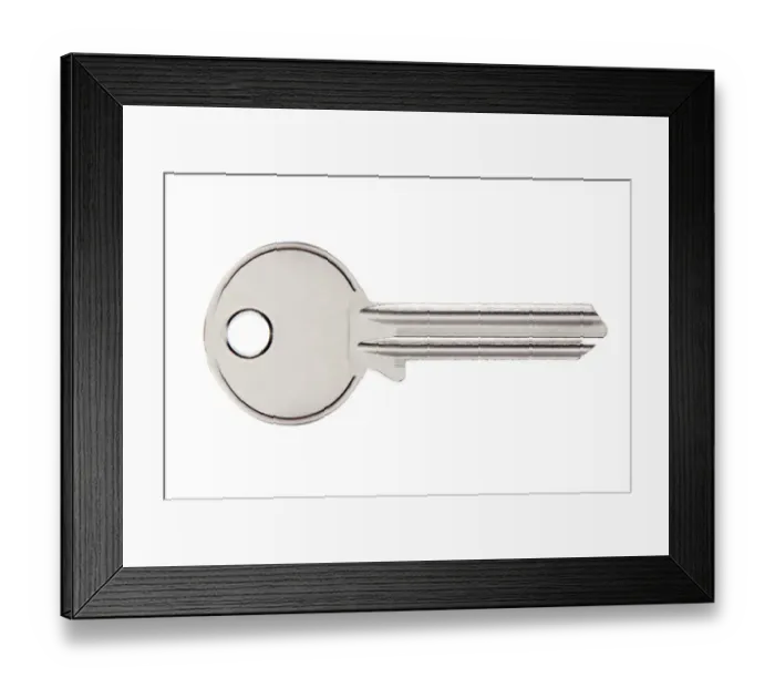 Framed Print : Key blank