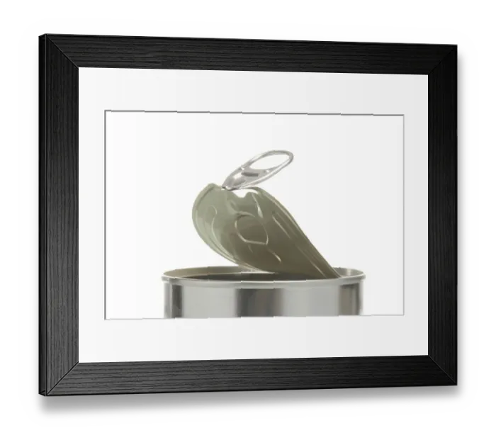 Framed Print : Half-opened tin, detail Framed Print : Half-opened tin, detail