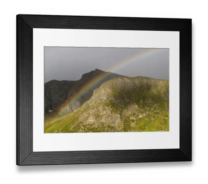Framed Print : Rainbow, Lofoten, Northern Norway, Norway, Scandinavia, Europe
