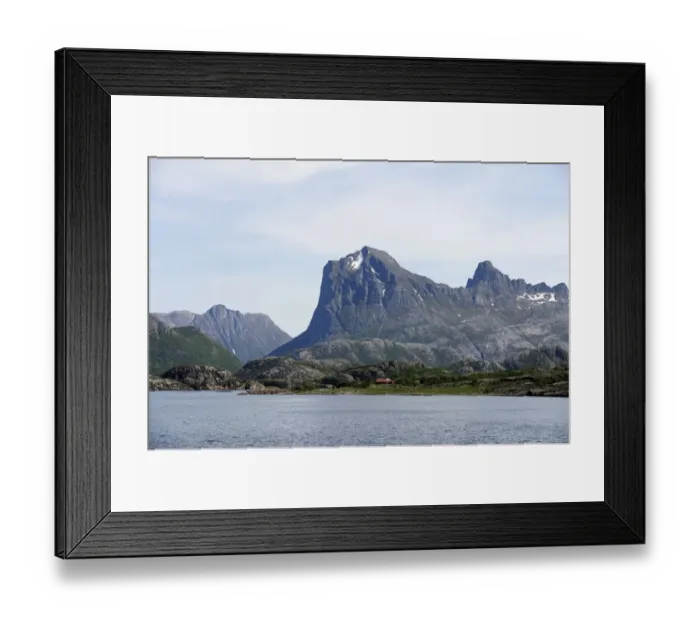 Framed Print : View from the fjord ferry at the Arctic Circle, Northern Norway, Norway, Scandinavia, Europe