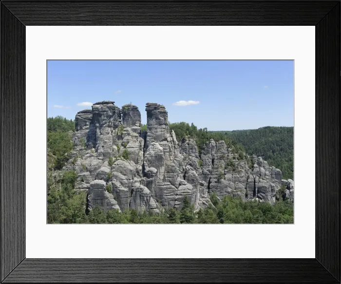 Framed Print : Bastei with Kleine Gans rock formation, Elbsandsteingebirge Elbe Sandstone Mountains, Nationalpark Saechsische Schweiz national park, Saxon Switzerland, Saxony, Germany, Europe Framed Print : Bastei with Kleine Gans rock formation, Elbsandsteingebirge Elbe Sandstone Mountains, Nationalpark Saechsische Schweiz national park, Saxon Switzerland, Saxony, Germany, Europe