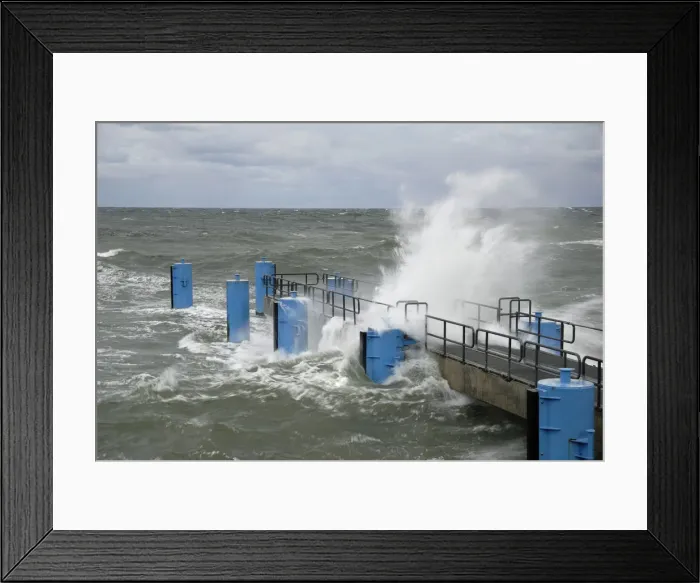 Framed Print : Pier of Sellin during a storm tide, Mecklenburg-Western Pomerania, Germany, Europe Framed Print : Pier of Sellin during a storm tide, Mecklenburg-Western Pomerania, Germany, Europe