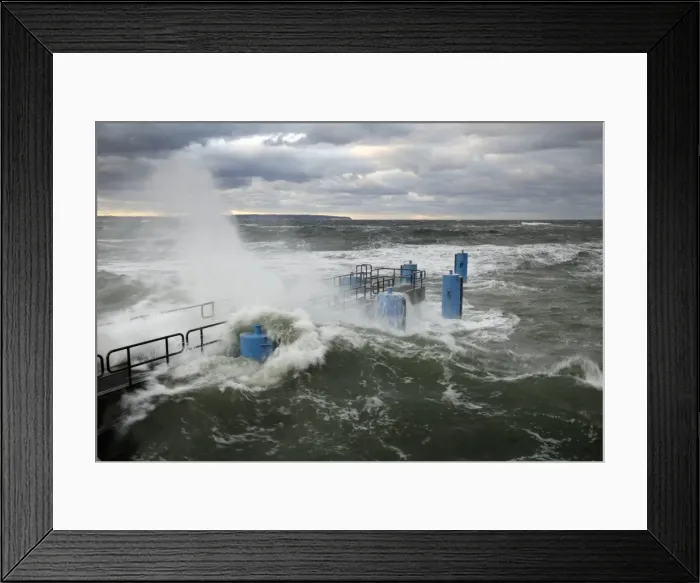Framed Print : Pier of Sellin during a storm tide, Mecklenburg-Western Pomerania, Germany, Europe Framed Print : Pier of Sellin during a storm tide, Mecklenburg-Western Pomerania, Germany, Europe