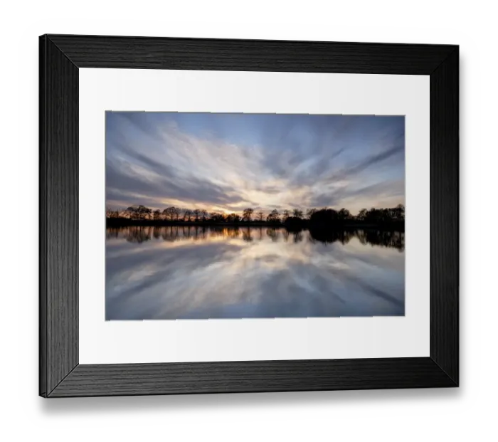 Framed Print : Evening mood at a carp pond in the heath and pond region of Upper Lusatia, Saxony, Germany, Europe Framed Print : Evening mood at a carp pond in the heath and pond region of Upper Lusatia, Saxony, Germany, Europe