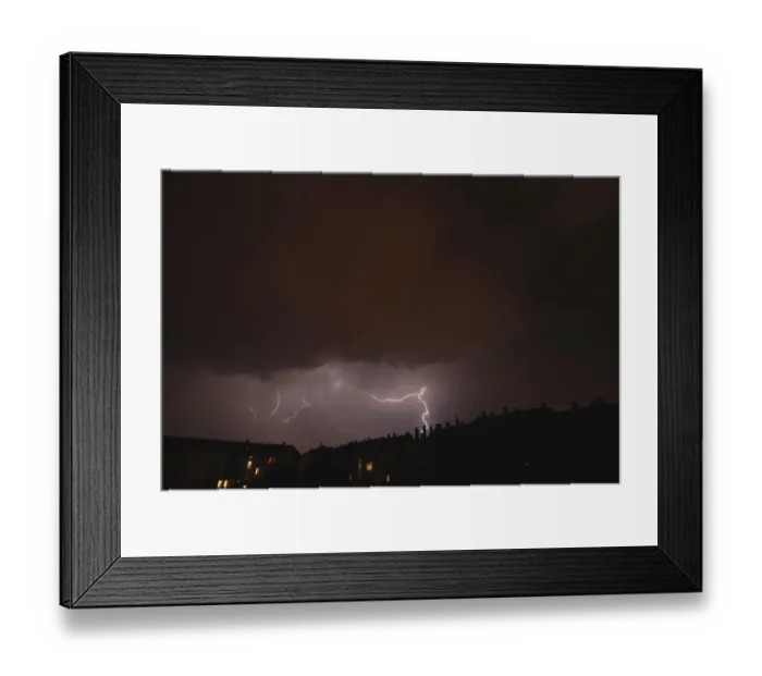 Framed Print : Lightning over a residential area in Leipzig, Saxony, Germany, Europe Framed Print : Lightning over a residential area in Leipzig, Saxony, Germany, Europe