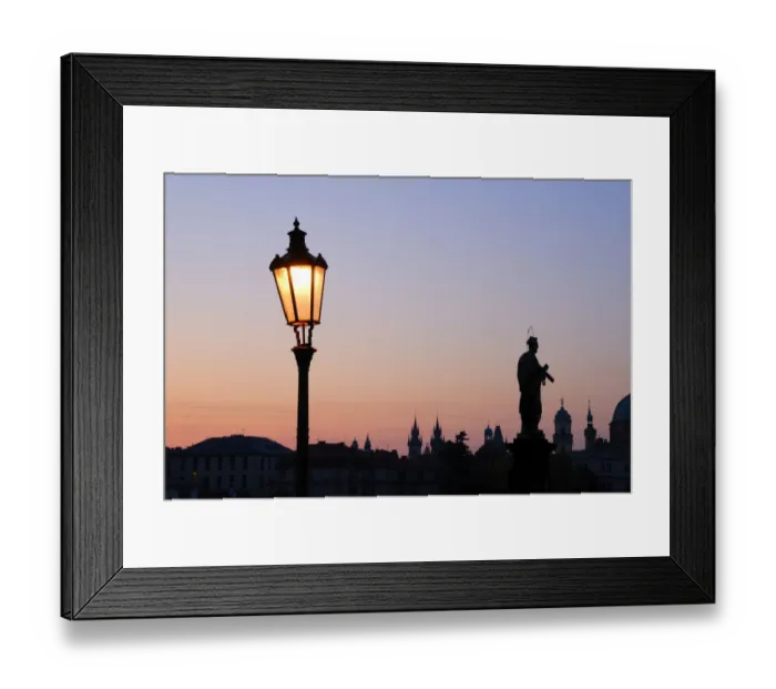 Framed Print : Lamp on Charles Bridge in Prague, Czech Republic, Europe Framed Print : Lamp on Charles Bridge in Prague, Czech Republic, Europe