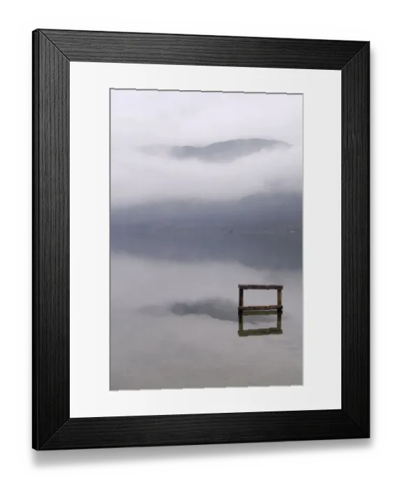 Framed Print : Mist over Lake Bohinj in autumn, Slovenia, Europe