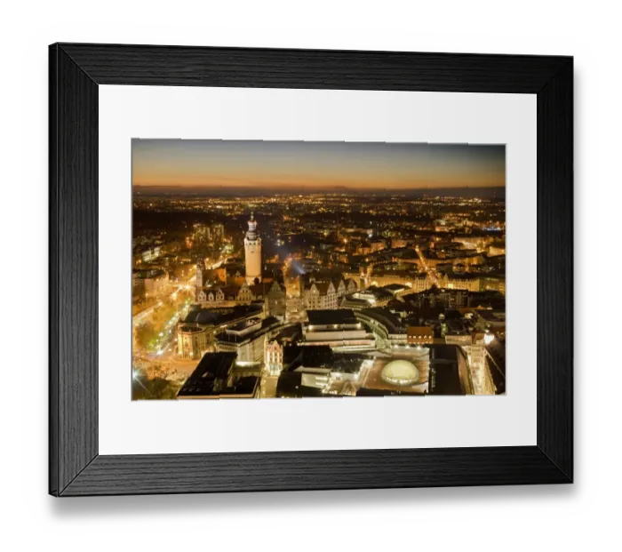 Framed Print : View towards the new town hall in the evening, Leipzig, Saxony, Germany, Europe Framed Print : View towards the new town hall in the evening, Leipzig, Saxony, Germany, Europe