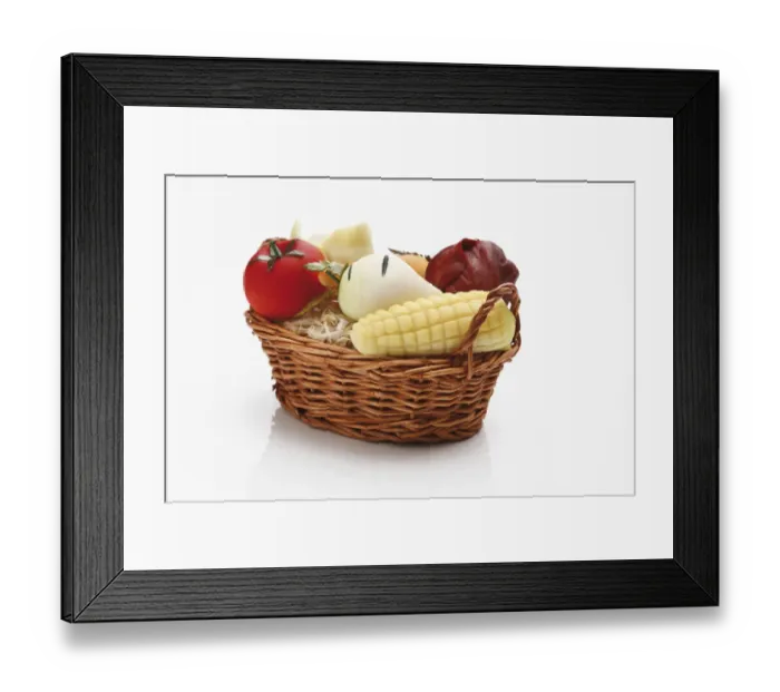 Framed Print : Basket with marzipan fruits Framed Print : Basket with marzipan fruits