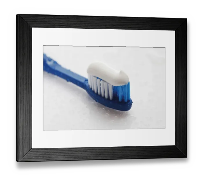 Framed Print : Toothbrush with toothpaste