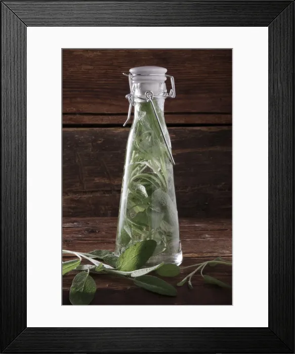 Framed Print : Sage leaves (Salvia), preparation for making medicine or liquor, on a rustic wooden underground Framed Print : Sage leaves (Salvia), preparation for making medicine or liquor, on a rustic wooden underground