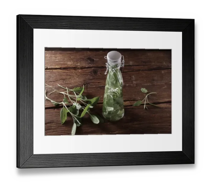 Framed Print : Sage leaves (Salvia), preparation for making medicine or liquor, on a rustic wooden underground Framed Print : Sage leaves (Salvia), preparation for making medicine or liquor, on a rustic wooden underground