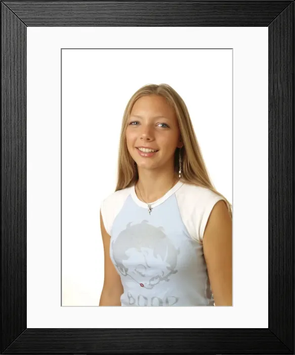 Framed Print : Girl, teenager, smiling friendly Framed Print : Girl, teenager, smiling friendly