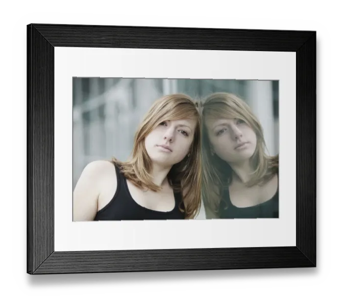 Framed Print : Portrait of young woman reflected in a glass pane Framed Print : Portrait of young woman reflected in a glass pane