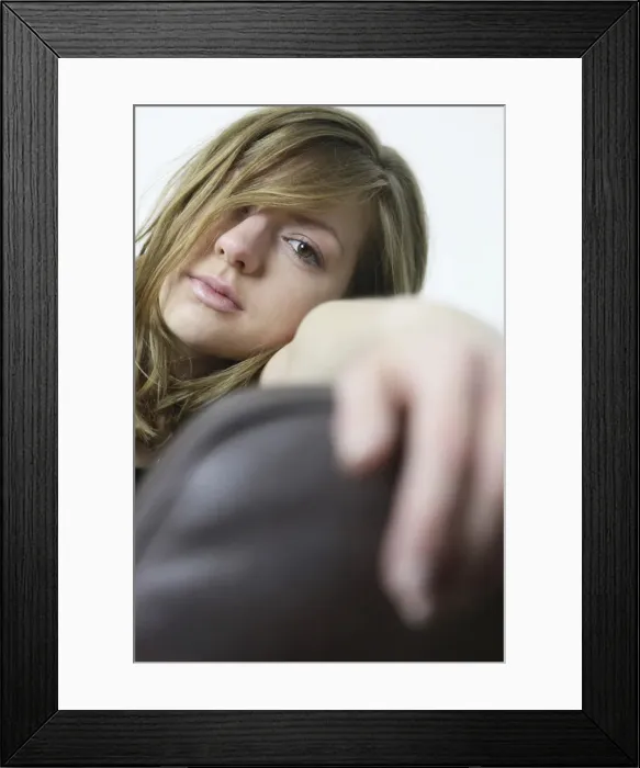 Framed Print : Portrait of a young woman with long hair, sensual Framed Print : Portrait of a young woman with long hair, sensual