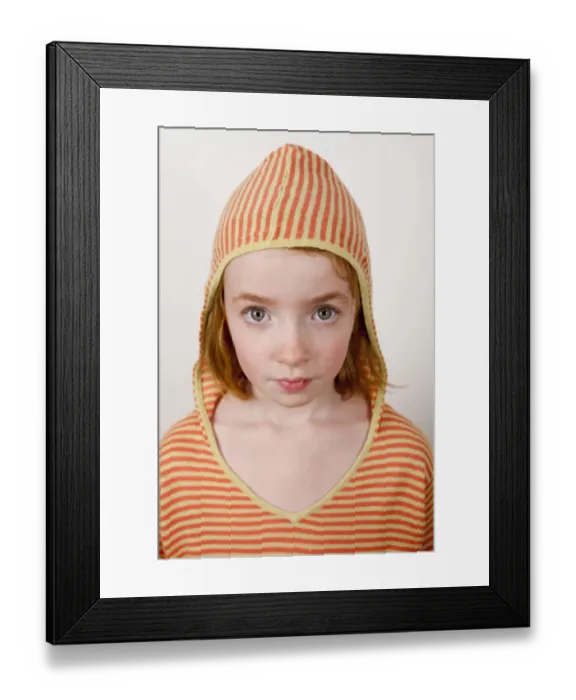 Framed Print : Girl, child, red hair, hooded shirt, portrait Framed Print : Girl, child, red hair, hooded shirt, portrait