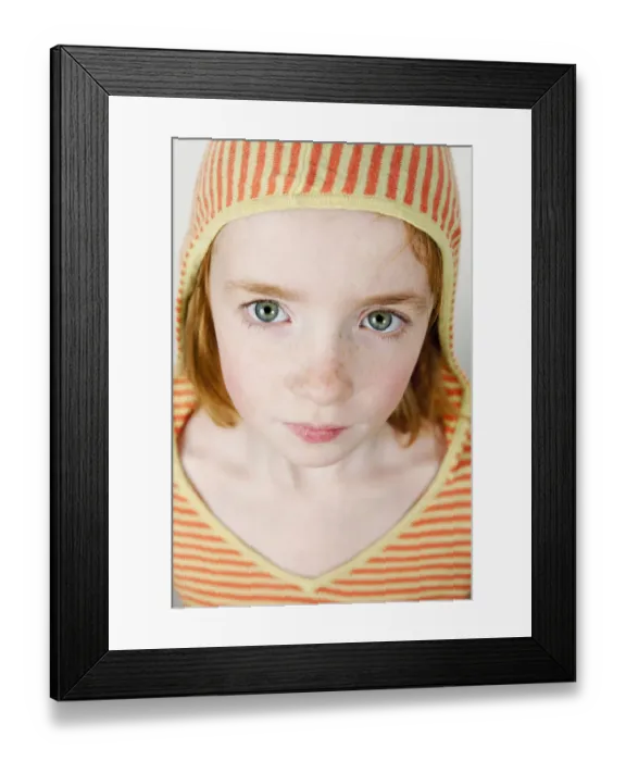 Framed Print : Girl, child, red hair, hooded shirt, portrait Framed Print : Girl, child, red hair, hooded shirt, portrait